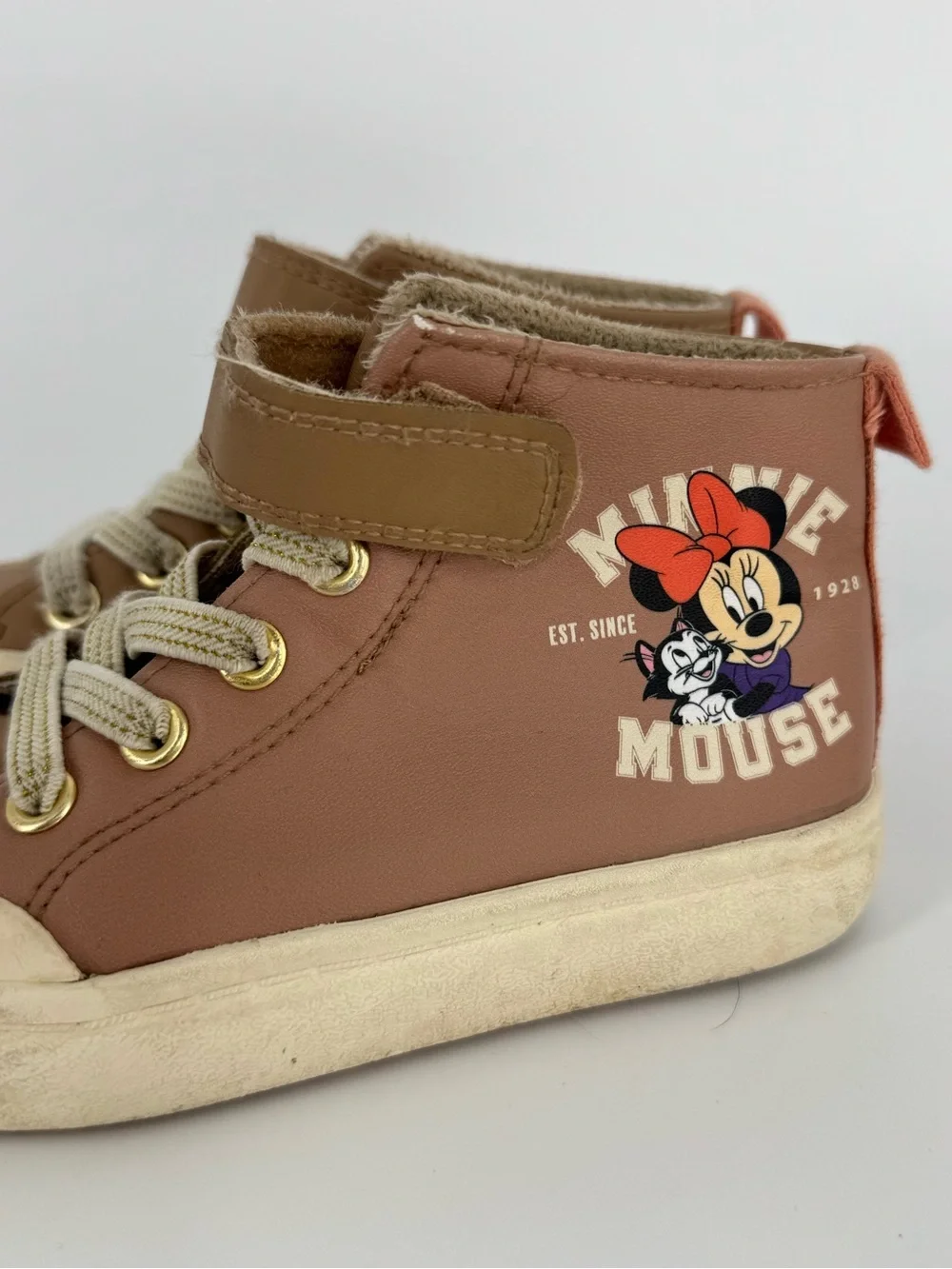 Disney Minnie Mouse Pink High-Top Velcro Sneakers,‎ Size Toddler 9